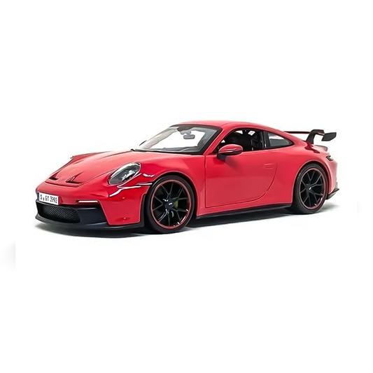 Metal model toy Porsche 911 Carrera model car that removes steam, scale 1:22, with hood and trunk doors that open, realistic design, red color - Noob Toys