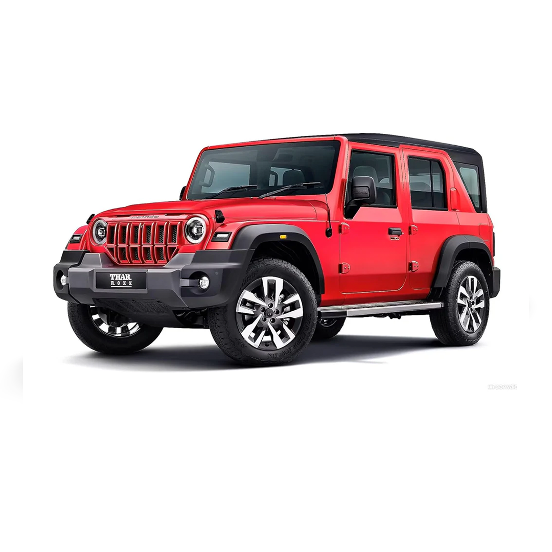 Big Size Thar Roxx Jeep SUV Car 1:22 Scale Die-Cast Model with Pull Back Action, Openable Doors, Bonnet & Boot, LED Lights & Music, Alloy Toy Car for Kids & Collectors – Red - Noob Toys