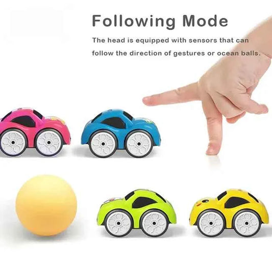 Magic Induction 2.4G Remote Control Rail Track Car Smart Sensor RC Toy with Flexible DIY Track, Lights & Automatic Following Mode
