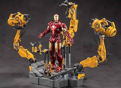 ZD Toys Collectible Figure Full Set: Iron Man Hero Mark IV with Suit-up Gantry, 1:10 Scale Miniature Action Figurine CJTMK4