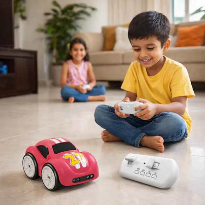 Magic Induction 2.4G Remote Control Rail Track Car Smart Sensor RC Toy with Flexible DIY Track, Lights & Automatic Following Mode