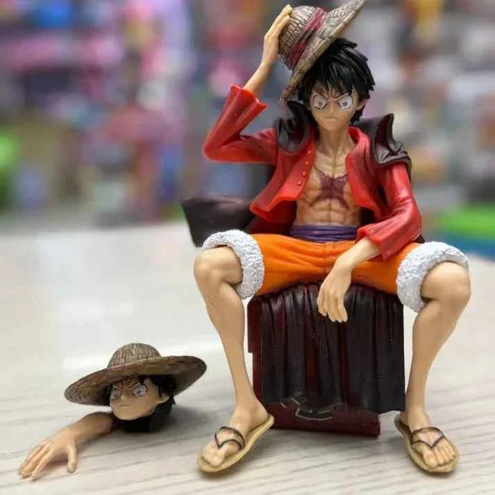 One Piece - Luffy Sitting on Box Action Figure with Double Head – 17.5 cm